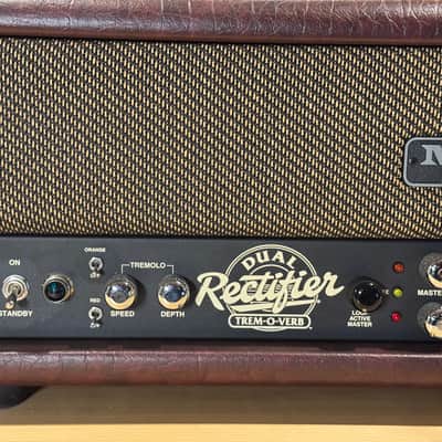 Mesa Boogie Dual Rectifier Trem-O-Verb Mid-90s - Burgundy tolex/ Gold grill image 3