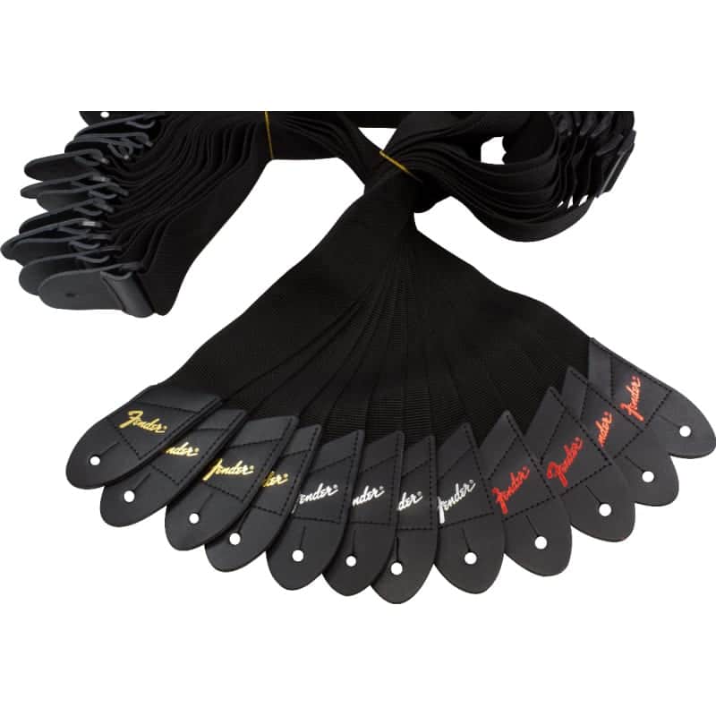 Guitar Strap - Fender, 2", Black Polyester, bulk package image 1