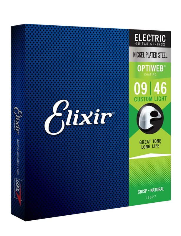 Elixir 19027 Optiweb Coated NPS Electric Guitar Strings; custom lite gauges 9-46 image 1