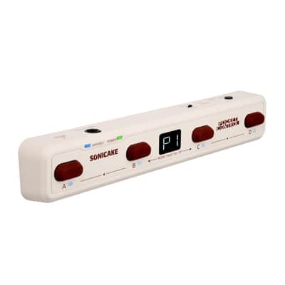 SONICAKE Pocket Control - MIDI Foot Controller, Wired/Wireless MIDI Transmission, USB Host, 4 Buttons BT Rechargeable Page Turner Pedal for Musician/Live Performance/Studio (White) image 1