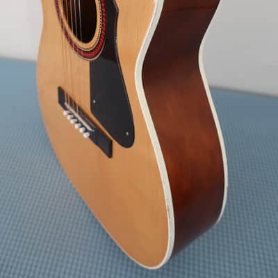 Vintage 1960s Harmony Kay Silvertone Stella Bigger Body Version Of Stella Cowboy Acoustic Concert 00 Size Guitar Made in USA Blonde Clean Time Warp Clean Chipboard Case image 9
