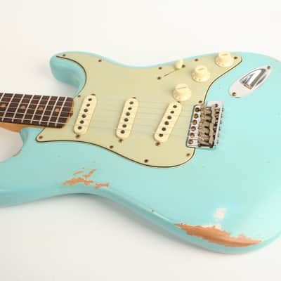 Fender Custom Shop Limited Edition 1964 L-Series Stratocaster Heavy Relic 3A Rosewood Fingerboard Aged Daphne Blue L11780 image 10