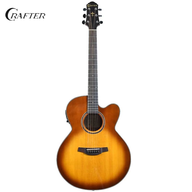 Crafter HJ250-CE-BRS Silver Series 250 Jumbo Cutaway Engelmann Laminated Spruce Top Mahogany Neck 6-String Acoustic-Electric Guitar image 1