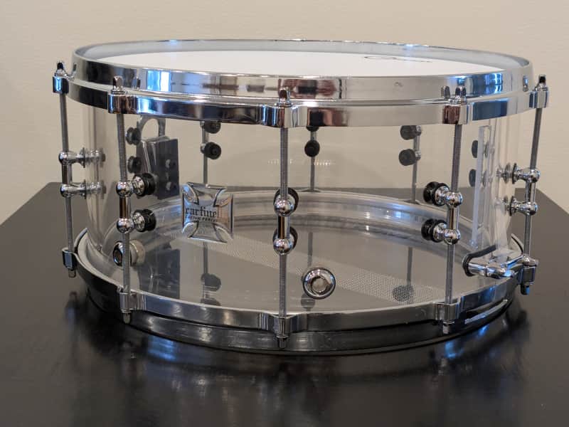 Cartinella Custom Percussion 14x7" Acrylic snare - Clear image 1