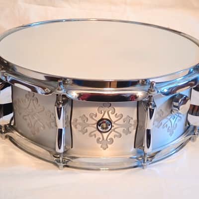 CUSTOM ENGRAVED ALUMINUM SNARE DRUM 14/10L - FREE SHIP TO C-USA! image 2