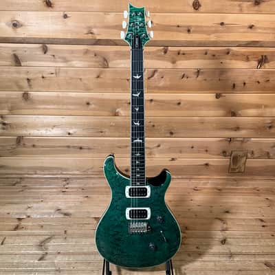 PRS SE Custom 24 Quilt Electric Guitar - Teal Black image 2