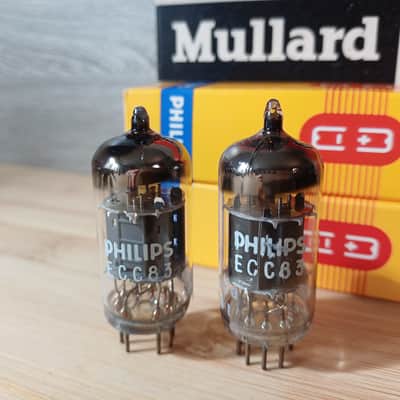 Perfect 1973 NOS NIB MULLARD Blackburn ecc83 12AX7 matched pair CLOSE CODE  UK EXTRA STRONG  Philips label, I63 model, best preamp tube, Orange Hiwatt Marshall image 5