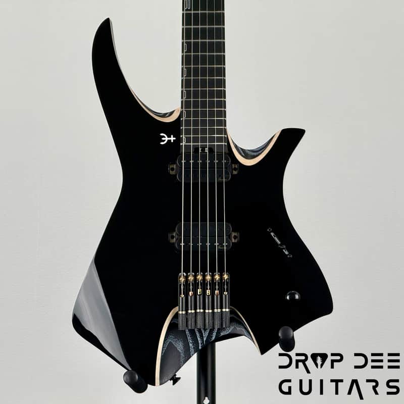Infinia Neptune Headless Electric Guitar w/ Bag - Solid Lunar Black image 1