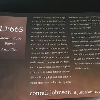 2012 Conrad Johnson LP66S Stereo Vacuum Tube Power Amp image 8