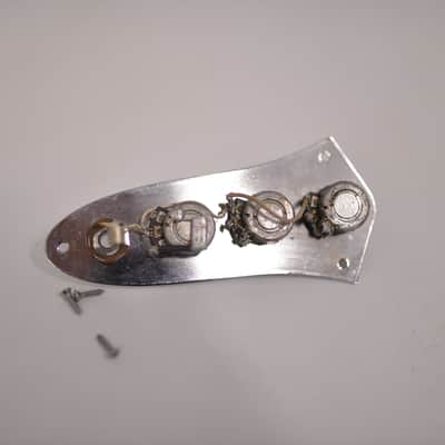 1973 Vintage Fender Jazz Bass Control Plate Pots Cap Knobs JBass Guitar 1970's Wiring Harness image 3