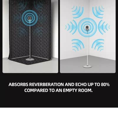 Portable Foldable Recording Vocal Booth - Compact Studio Solution for Professional Sound Isolation, Black image 4
