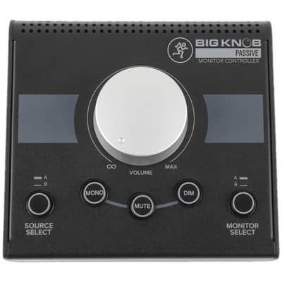 Mackie Big Knob Passive 2x2 Studio Monitor Controller with 4x 1/4" Stereo Plug Audio Cables image 3