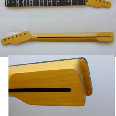 TELECASTER Neck-1 11/16ths (43mm)Nut Width /MOP / 22 Med Jumbo Frets /Rosewood Insert, w/Warmoth Bone Nut (fits Fender TELE image 1