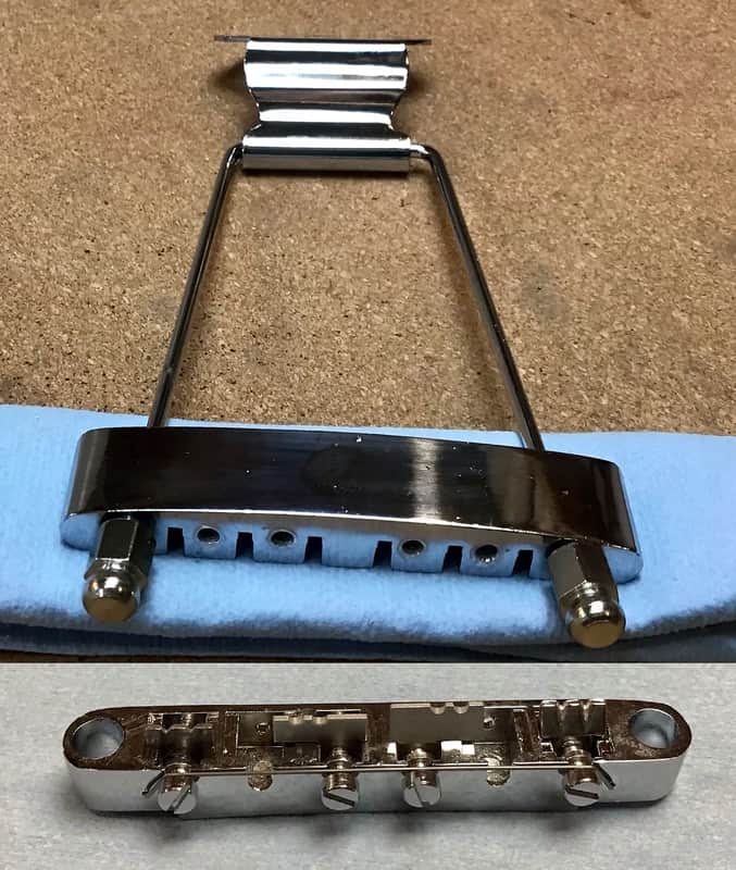 MORTone Tune o matic style guitar to mandocello conversion bridge and trapeze tailpiece image 1
