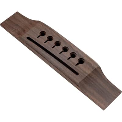 Rosewood Left-handed Slotted 6-String Martin Style Bridge set with Real Bone Saddle and Nut for Acoustic Guitar Replacement Parts image 3