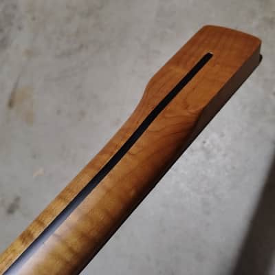 Flame Roasted Maple Strat Neck fits fender Stratocaster body 22 frets image 9