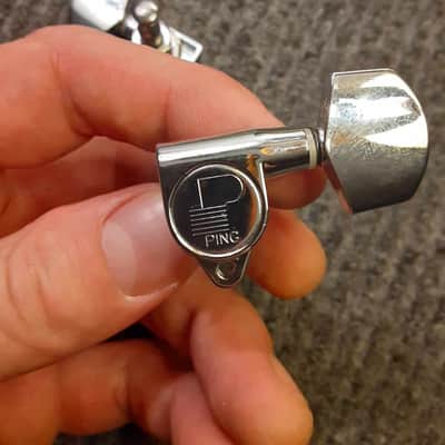 Ping Guitar Tuners (partial set: 2 bass side, 1 treble side) 1980's-1990's - Chrome image 10