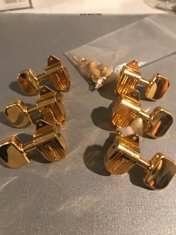 Grover Imperial tuners 70s Gold Butterbean Tuners with Bushings image 1