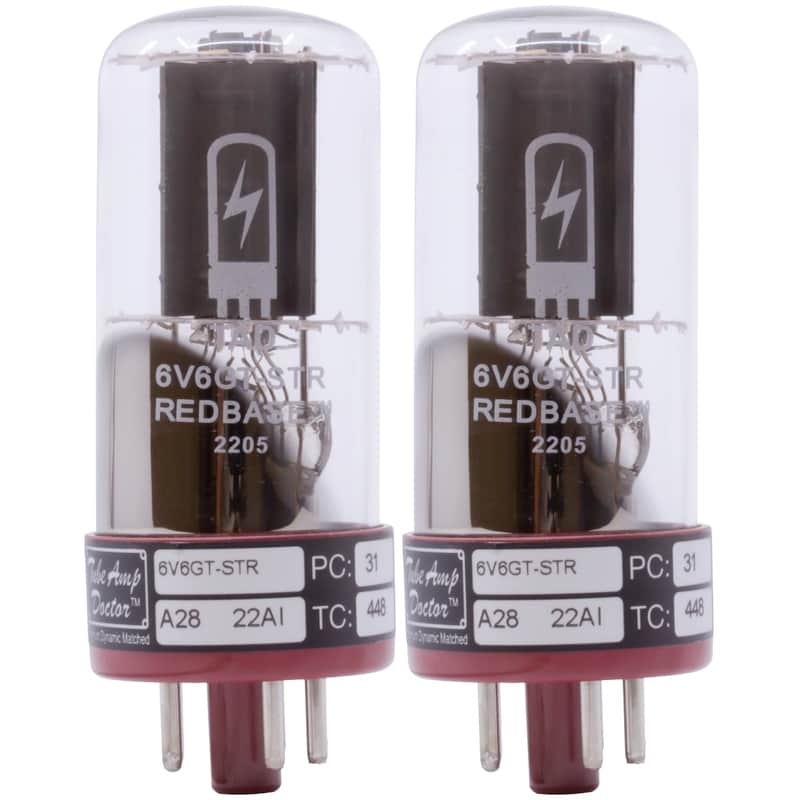 6V6GT-STR, Redbase, Tube Amp Doctor, Matched Vacuum Tube, Matched Pair image 1