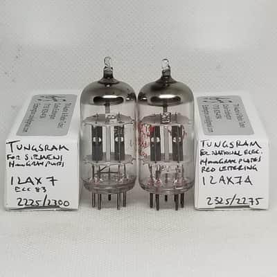**RARE** Tungsram 12AX7A Gray Plate Very Well Matched (4.3%) Pair NOS ECC83 12AX7 image 2