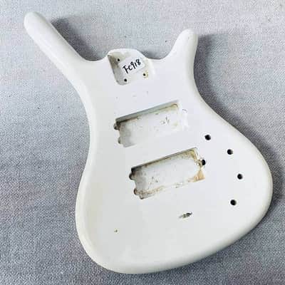 White 4 String Electric Bass Body image 1