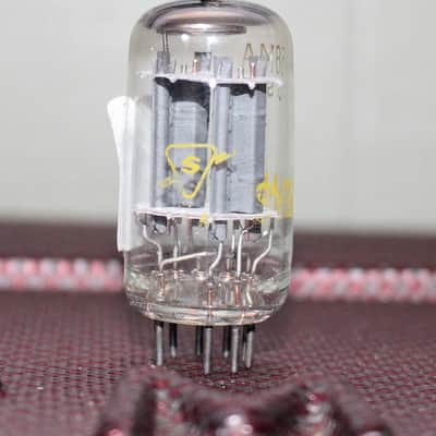 SYLVANIA 5814 A 12AU7 ECC82 PERFECT BALANCE LONG PLATE HALO GETTER TEST NOS+ VINTAGE 1960's image 2