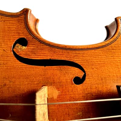 Vintage 4/4 Violin Outfit – Beautiful Flamed Maple Back – Old European Labeled Violin with Bow & Case – Warm Resonant Tone (Video) image 9