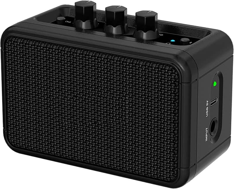 Mini Electric Guitar Amplifier, with Clean Overdrive Effects,Support BT/Headphone Connection,5W Indoor Music Pratice Speaker (Dark) image 1