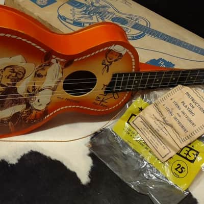 1950s Jefferson Toy Company "ROY ROGERS" Child's Toy Guitar Western TV Theme w/Original Box and Manual image 5