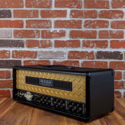 Mesa Boogie Dual Rectifier Limited Edition 50th Anniversary 100-Watt Guitar Head 2019 Black w/ Gold Diamondplate image 4