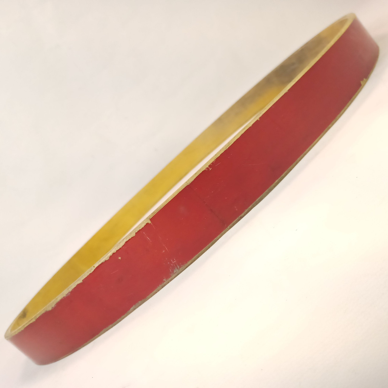 22"x1 3/4"x1/4"Bass Drum Hoop/Rim Red Exterior Paint No Inlay Channel In Round — main photograph
