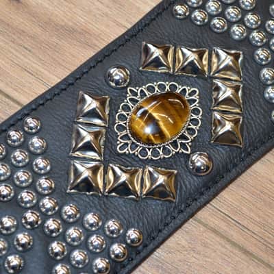 Carlino Custom Templar Tigereye Crystal Black Leather Strap image 7