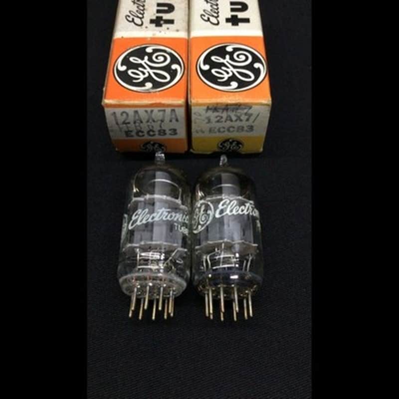 NOS MATCHED PAIR GE 12AX7 ECC83 Fat Plate VINTAGE Audio VACUUM TUBES 8.9844 image 1