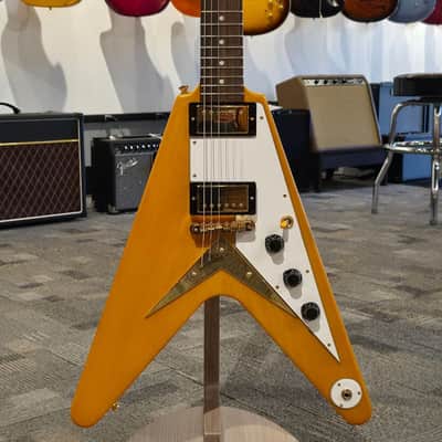 2023 Epiphone 1958 Korina Flying V Electric Guitar - Aged Natural (6 lb 14 oz) image 1