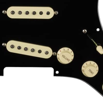 Fender Pre-Wired Strat Pickguard, Original '57/'62 SSS, Black 11 Hole PG image 10