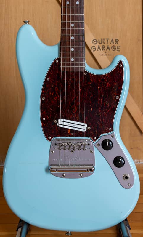 2006 Fender Japan Mustang 65 Vintage Reissue Daphne Blue Seymour Duncan humbucker offset guitar CIJ image 1