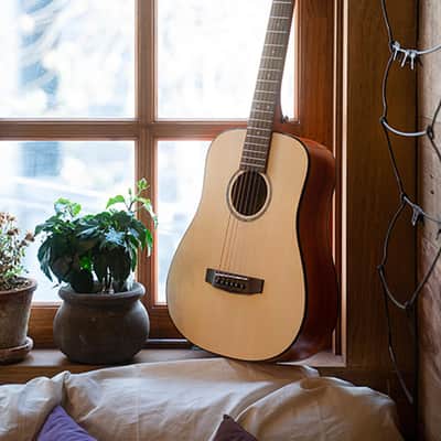 Cort ADMINIOP Standard Series Dreadnought 3/4 Size Mahogany Neck 6-String Acoustic Guitar w/Gig Bag image 12