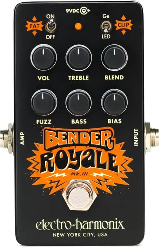 Electro-Harmonix Bender Royale Fuzz Effects Pedal, Black image 1