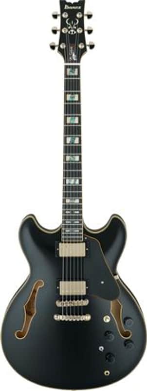 Ibanez John Scofield JSM20 Semihollow Guitar with Case Black Low Gloss image 1