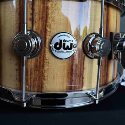 ~WOW!~ DW Collector's Series 333 Pure Maple 7x14 Snare Drum in Natural Gloss Lacquer over Exotic African Chechen with Chrome Hardware image 4