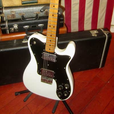 1976 Fender Telecaster Deluxe White Sparkle w/ Hard Case image 2