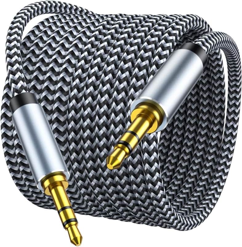 AUX Cord 10ft - 3.5mm Auxiliary Audio Cable AUX Cable Nylon Braided Male to Male 3.5mm Audio Cable Compatible for Headphones, iPods, iPhones, iPads, Home/Car Stereos and More image 1