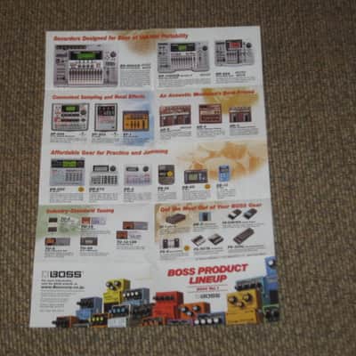 very clean Boss Product Lineup 2004 Vol.1 (fold open product catalog - fully open it is 14 inches L x 10 inches W), printed in Taiwan 2004 image 23