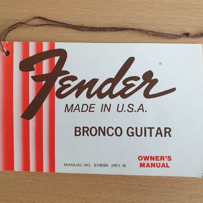 [Vintage] Fender Bronco Guitar Owner's Manual 1979 (#1) image 1