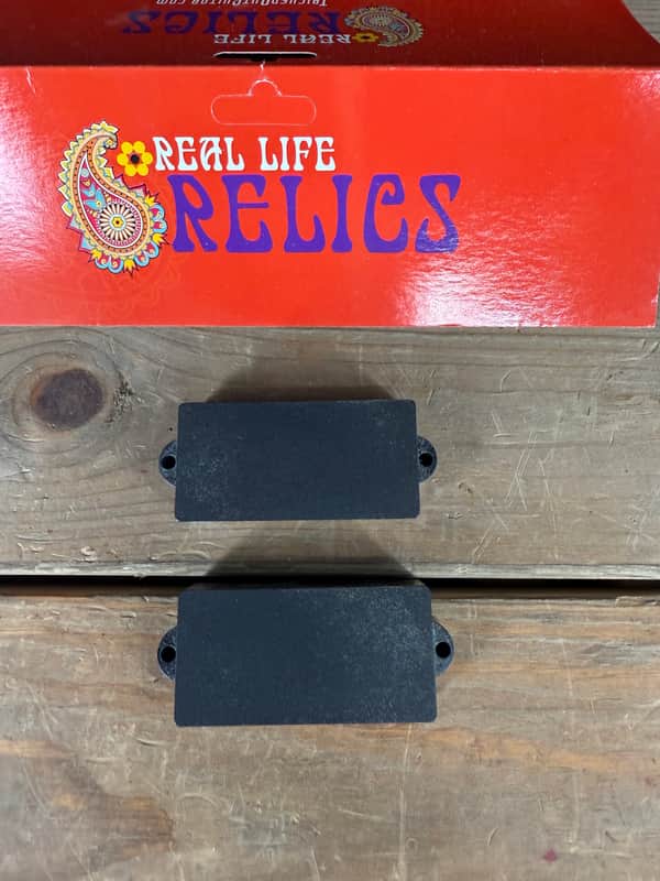 Real Life Relics Black Precision P Bass® Pickup Covers Closed (Set of 2).  (DP9) image 1