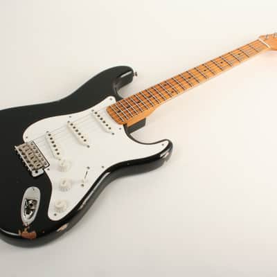 Fender Custom Shop Limited Edition Fat 1954 Stratocaster Relic with Closet Classic Hardware 1-Piece Quartersawn Maple Neck Fingerboard Aged Black LXX0779 image 6
