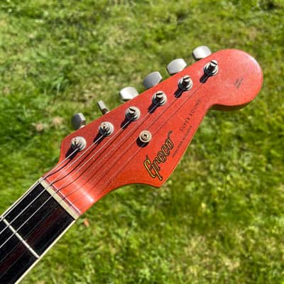 ULTRA RARE 1978 Greco ORDER MADE (Fretboard BINDING, 12" Radius Fretboard = GIBSON FEEL, Chunky D-Shape Neck) SE-600 Super Sounds (Burgundy Mist / Candy Apple Red Metallic + Matching Headstock) ... Maxon Excel PU-100 CLONE pickups + ORIGINAL HARD CASE image 2
