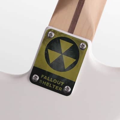 Custom Fallout Shelter Guitar Graphic Color Image Neck Plate Fits Strat / Tele / Bass- USA MADE! image 1