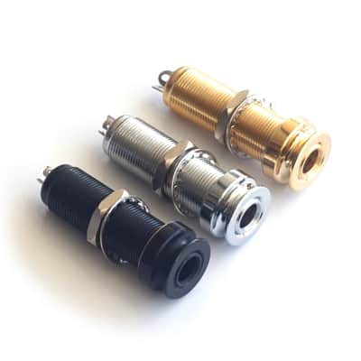 Long Barrel End Pin Strap Guitar Jack Input Socket for Acoustic or Electric Guitar - Black image 2
