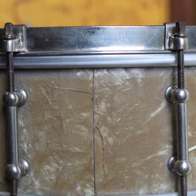1930's Ludwig 'Professional Model' Snare Drum 5"x14" in Lavender Pearl image 10